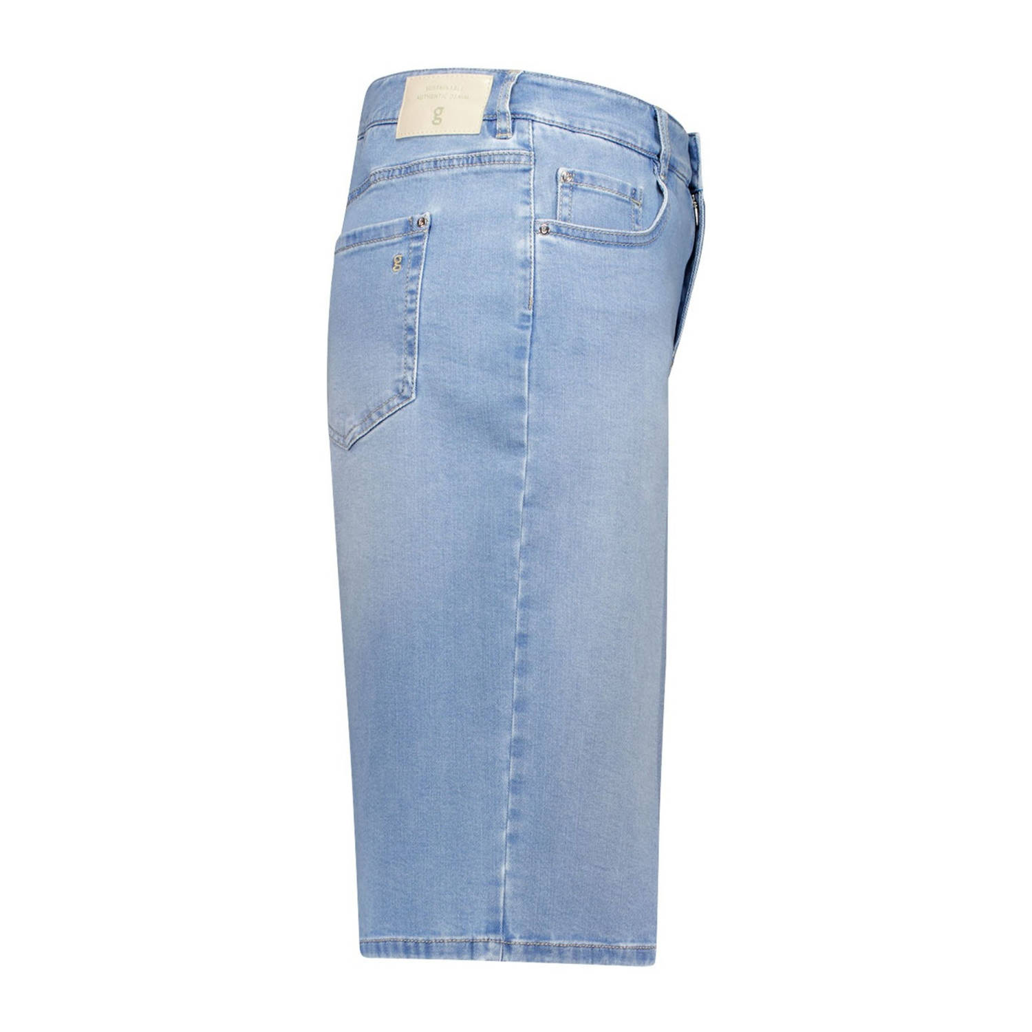 gardeur wide leg regular waist bermuda short light blue denim