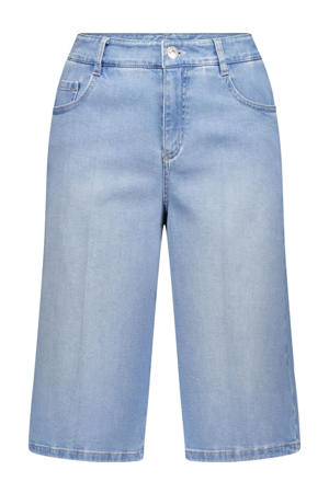 wide leg regular waist bermuda short light blue denim