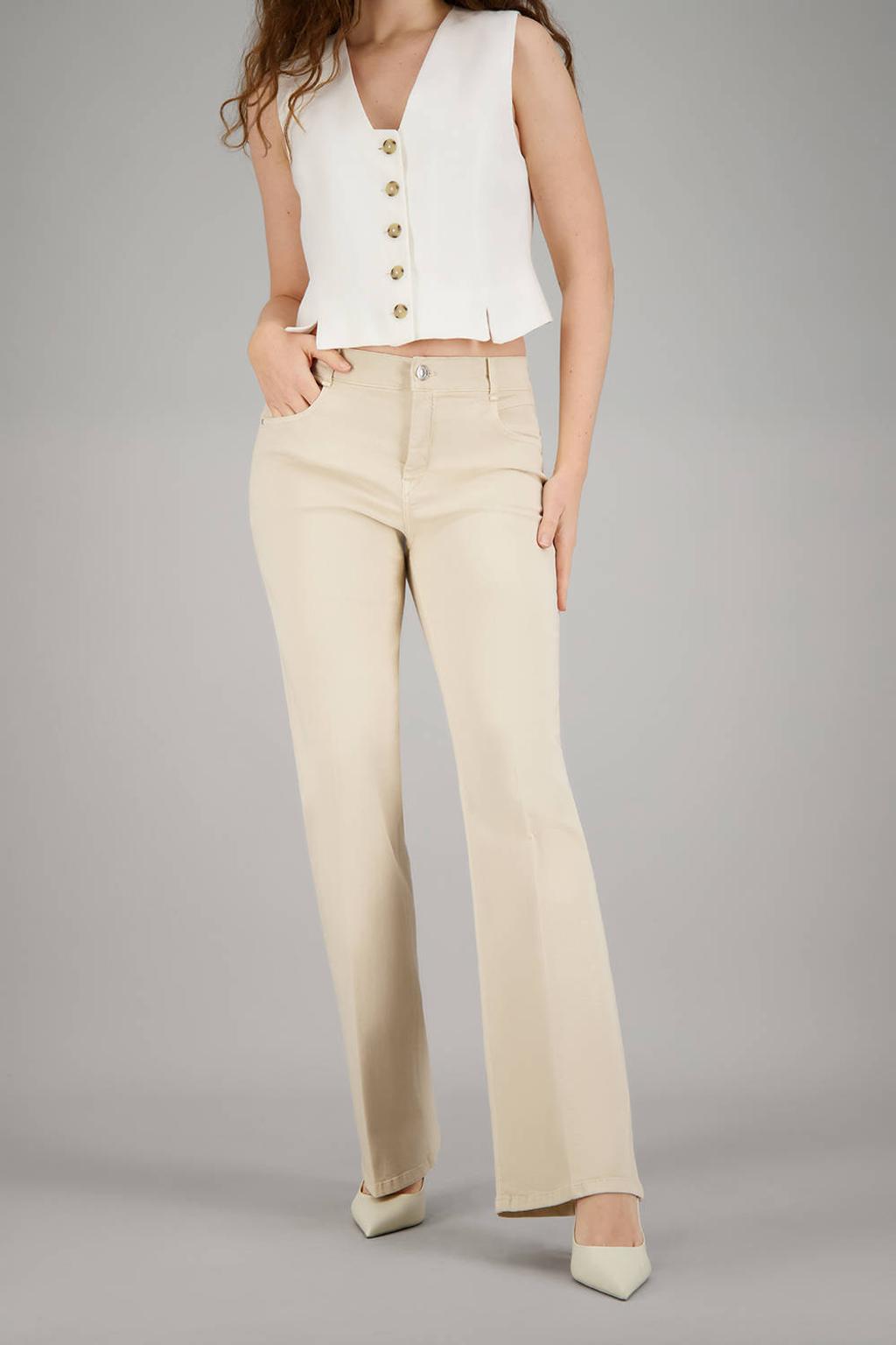 gardeur flared regular waist broek zand