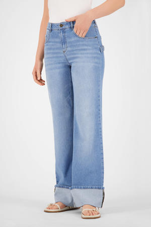 wide leg jeans light blue denim