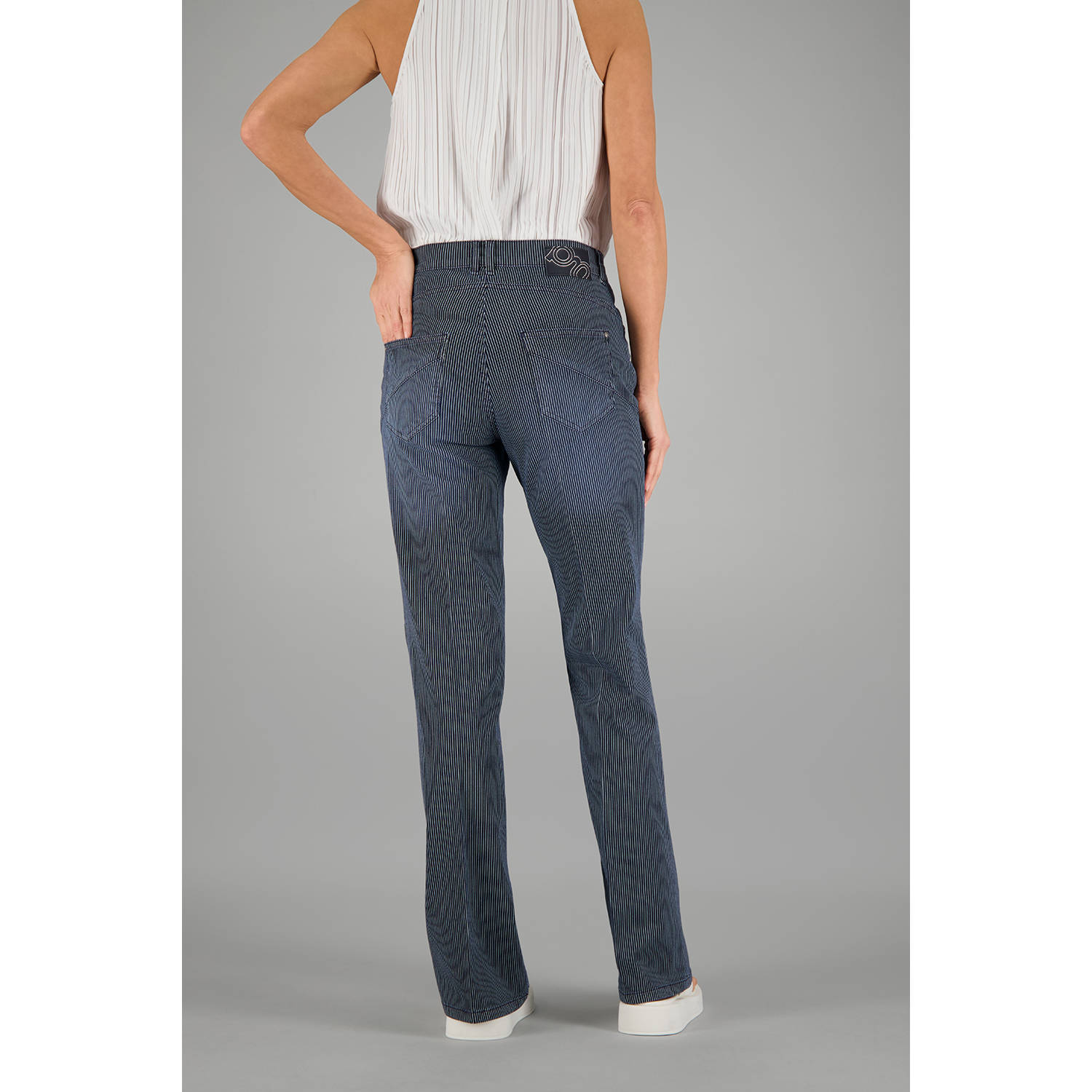gardeur straight regular waist broek blauw