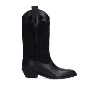 leren cowboylaarzen zwart