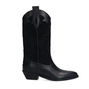 leren cowboylaarzen zwart