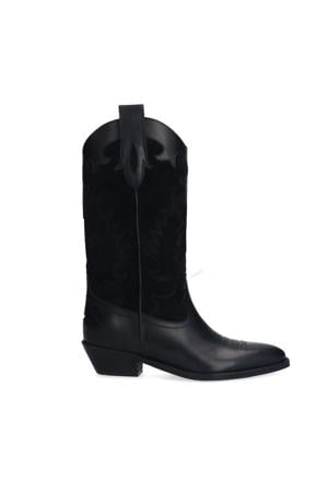 leren cowboylaarzen zwart