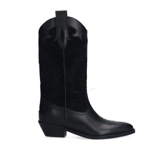 leren cowboylaarzen zwart