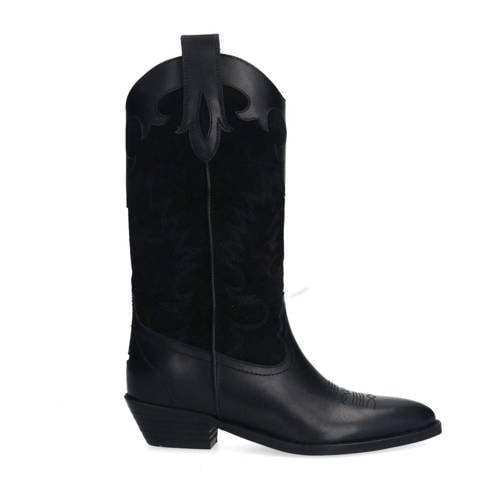 Sacha leren cowboylaarzen zwart afbeelding