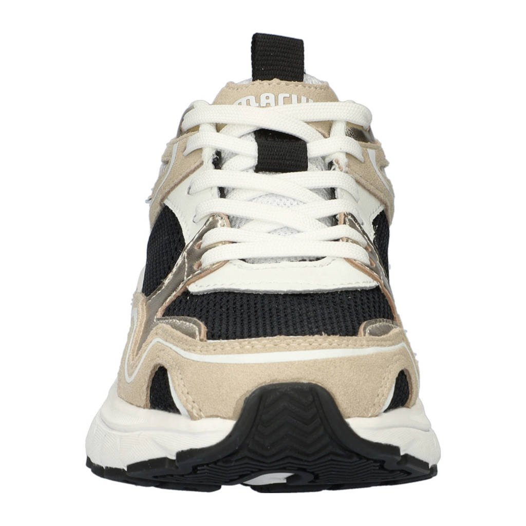 Maruti Novi chunky leren sneakers zwart/beige wehkamp