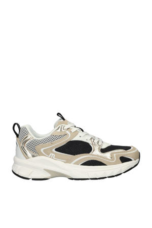 Novi chunky leren sneakers zwart/beige