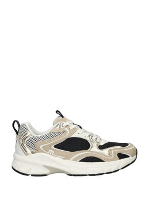 Novi chunky leren sneakers zwart/beige