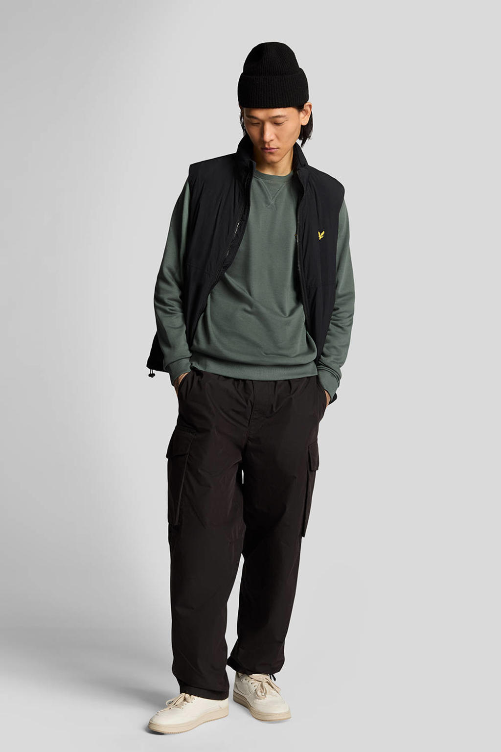 Lyle & Scott sweater grijsgroen