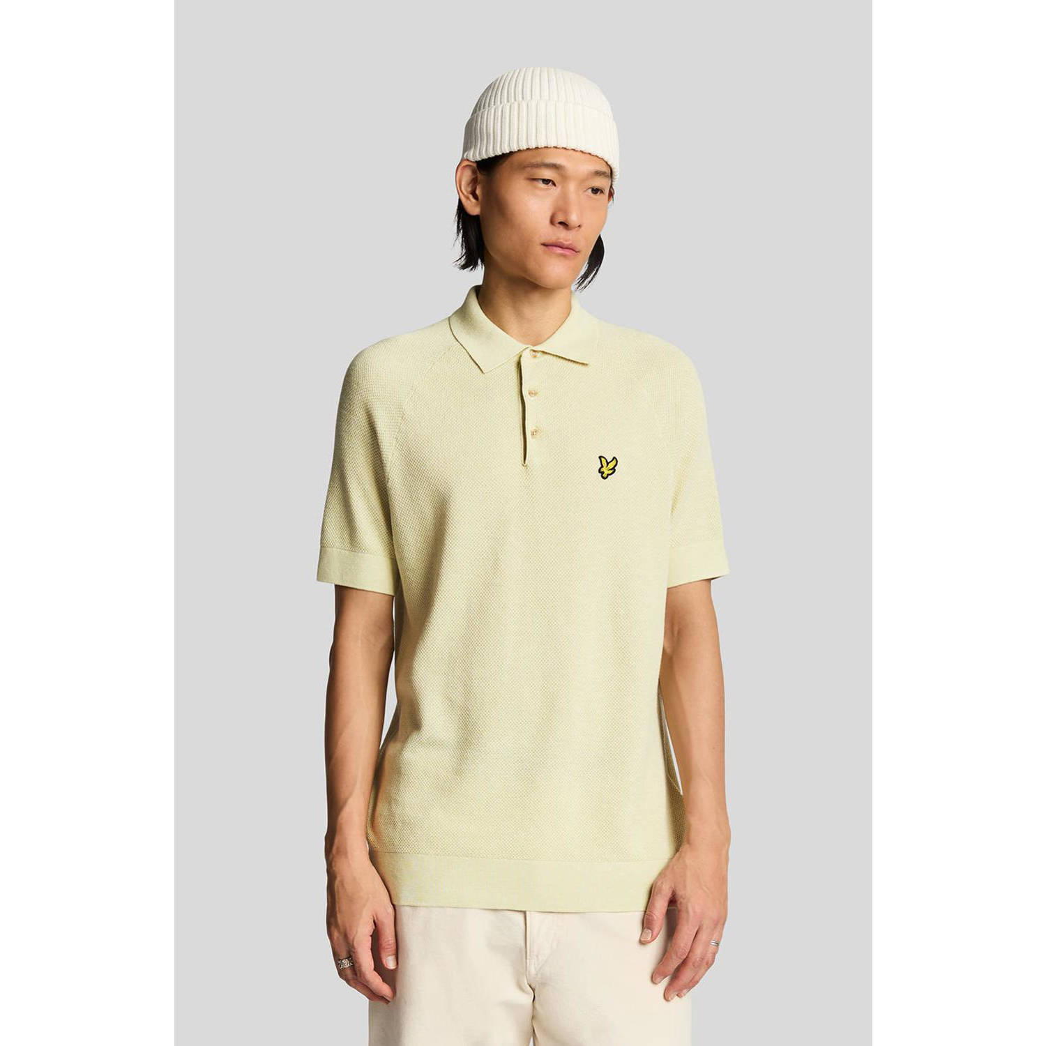 Lyle & Scott Polo Shirt Korte Mouw Lyle & Scott Gebreid poloshirt van linnenmix