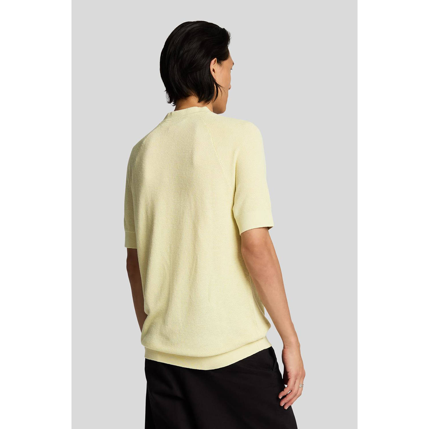 Lyle & Scott T-shirt gebreid lichtgeel