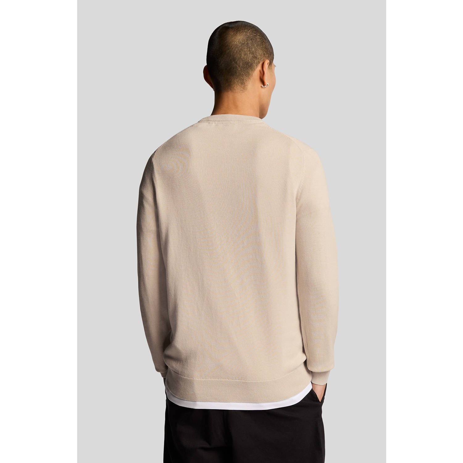 Lyle & Scott pullover fijn gebreid beige