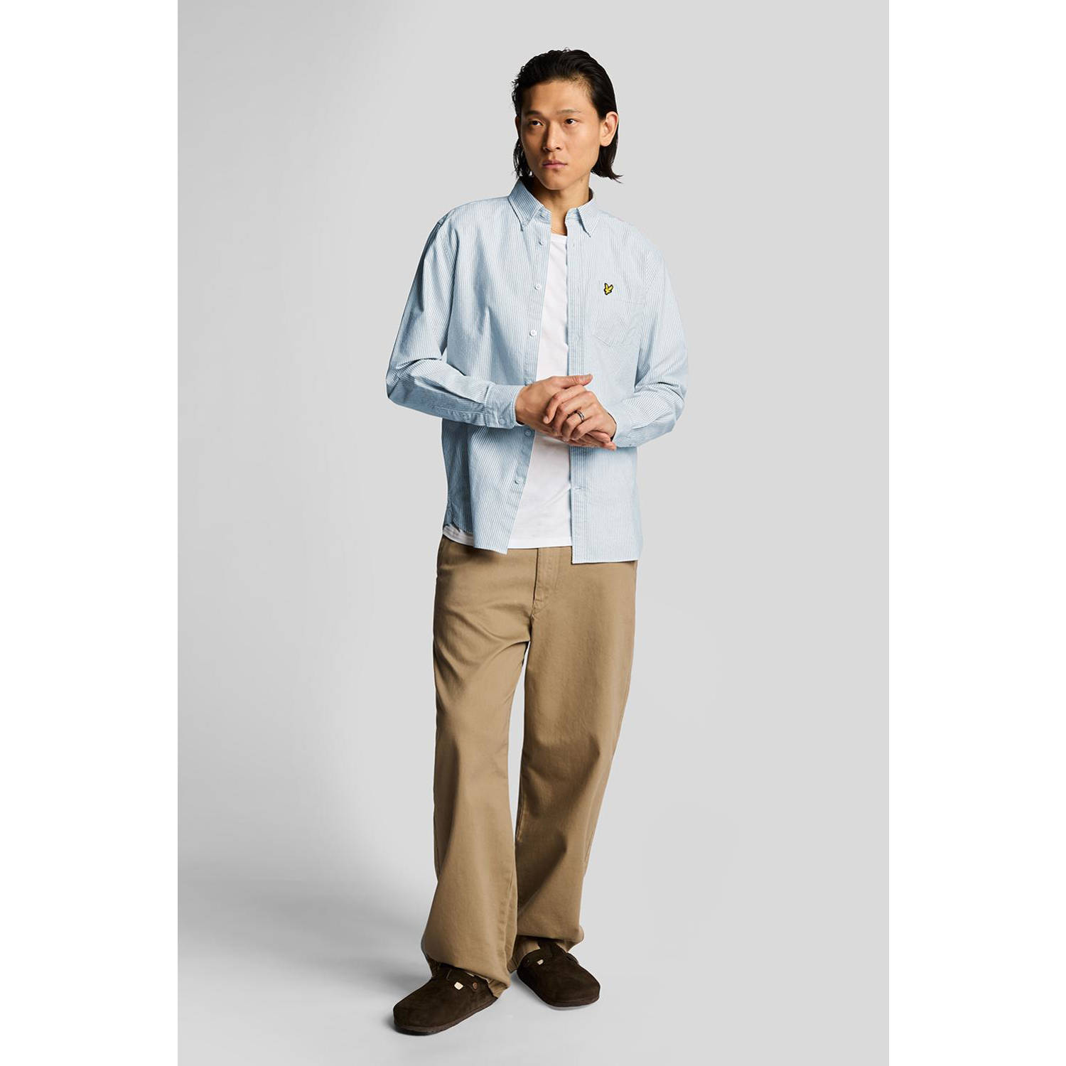 Lyle & Scott casual overhemd lichtblauw