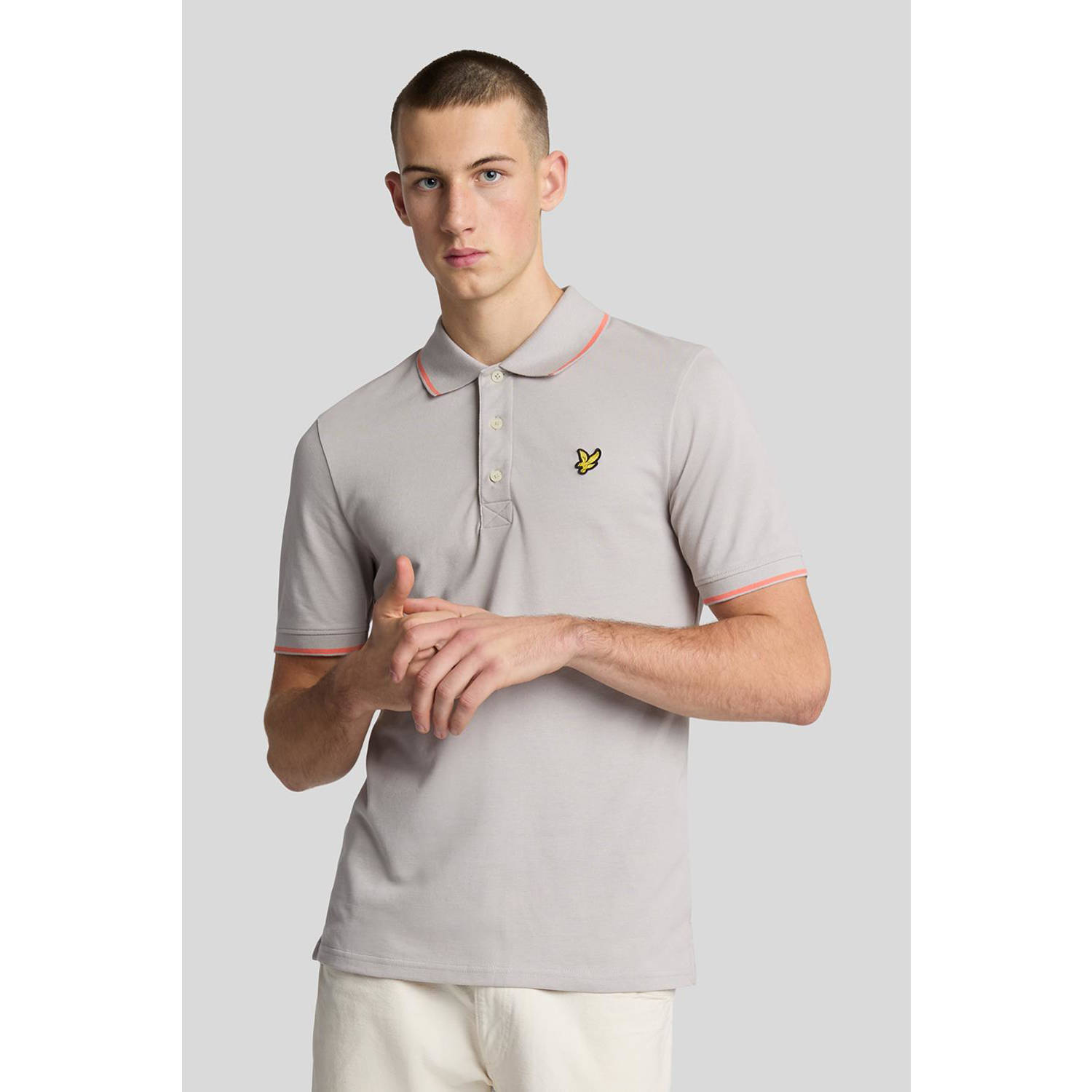 Lyle & Scott regular polo grijs