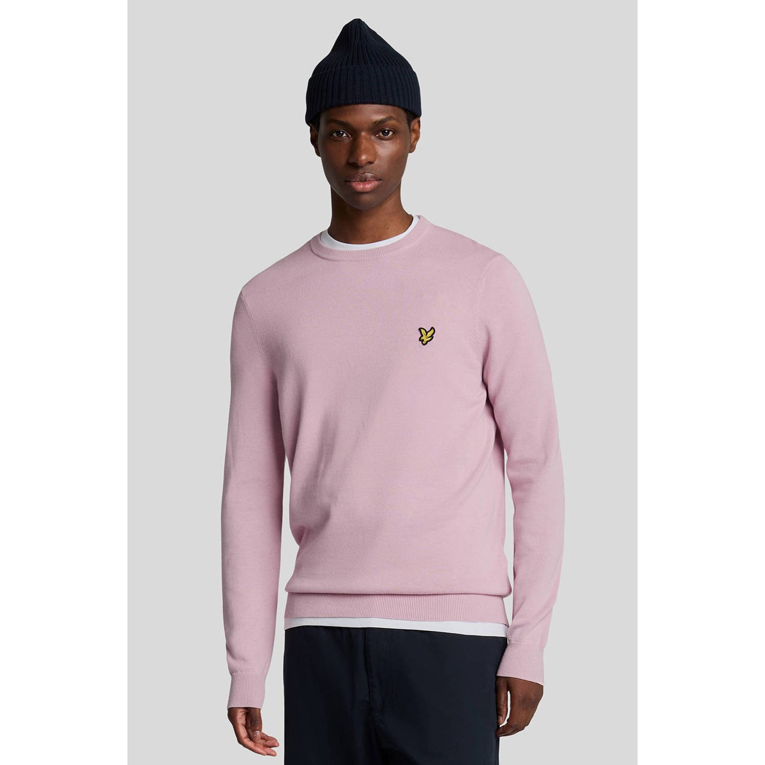 Lyle & Scott Trui Lyle & Scott KN2136V COTTON CREW-X574 PINK LIGHT