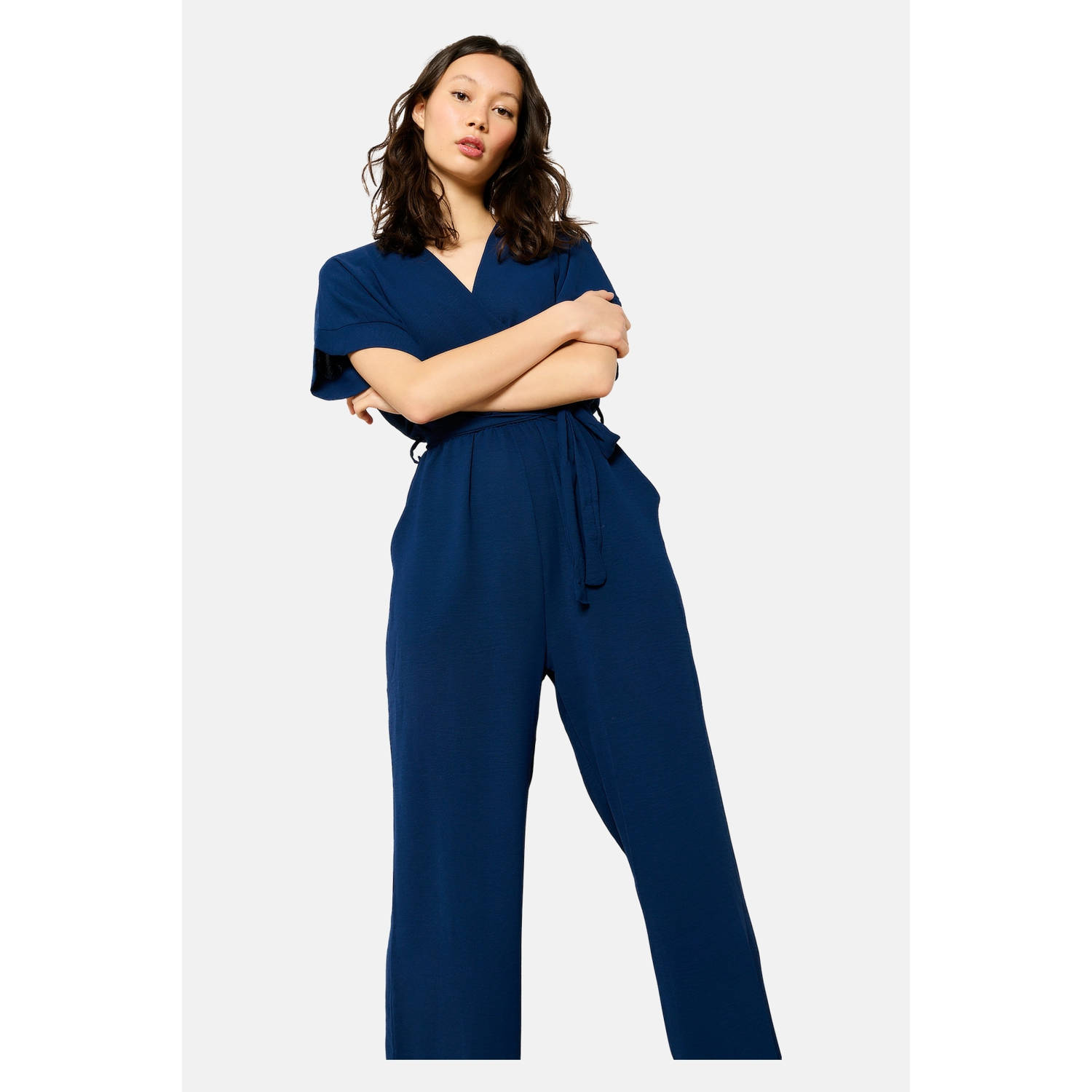 LOLALIZA rechtvallend jumpsuit marine