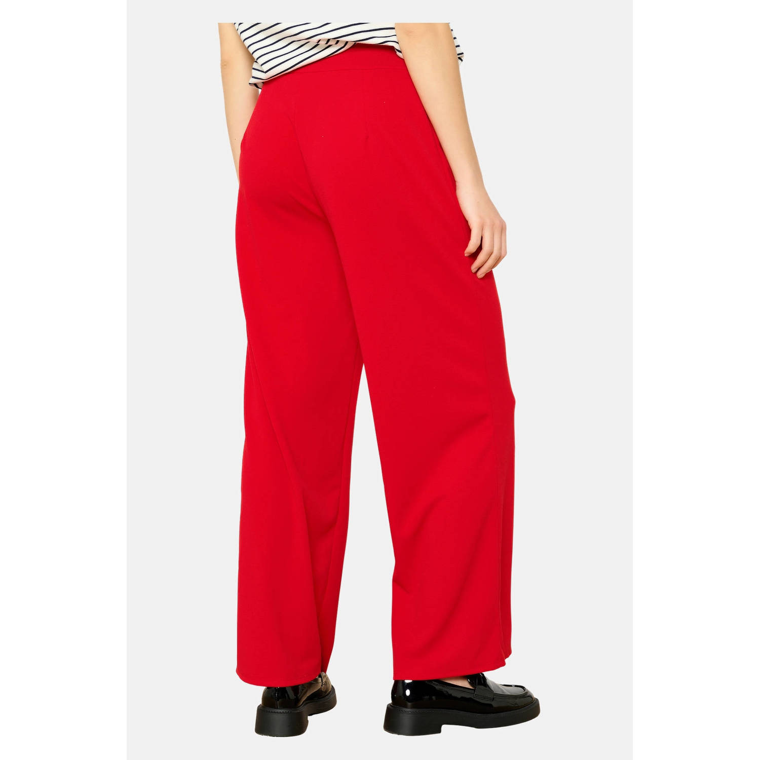 LOLALIZA wide leg regular waist broek rood