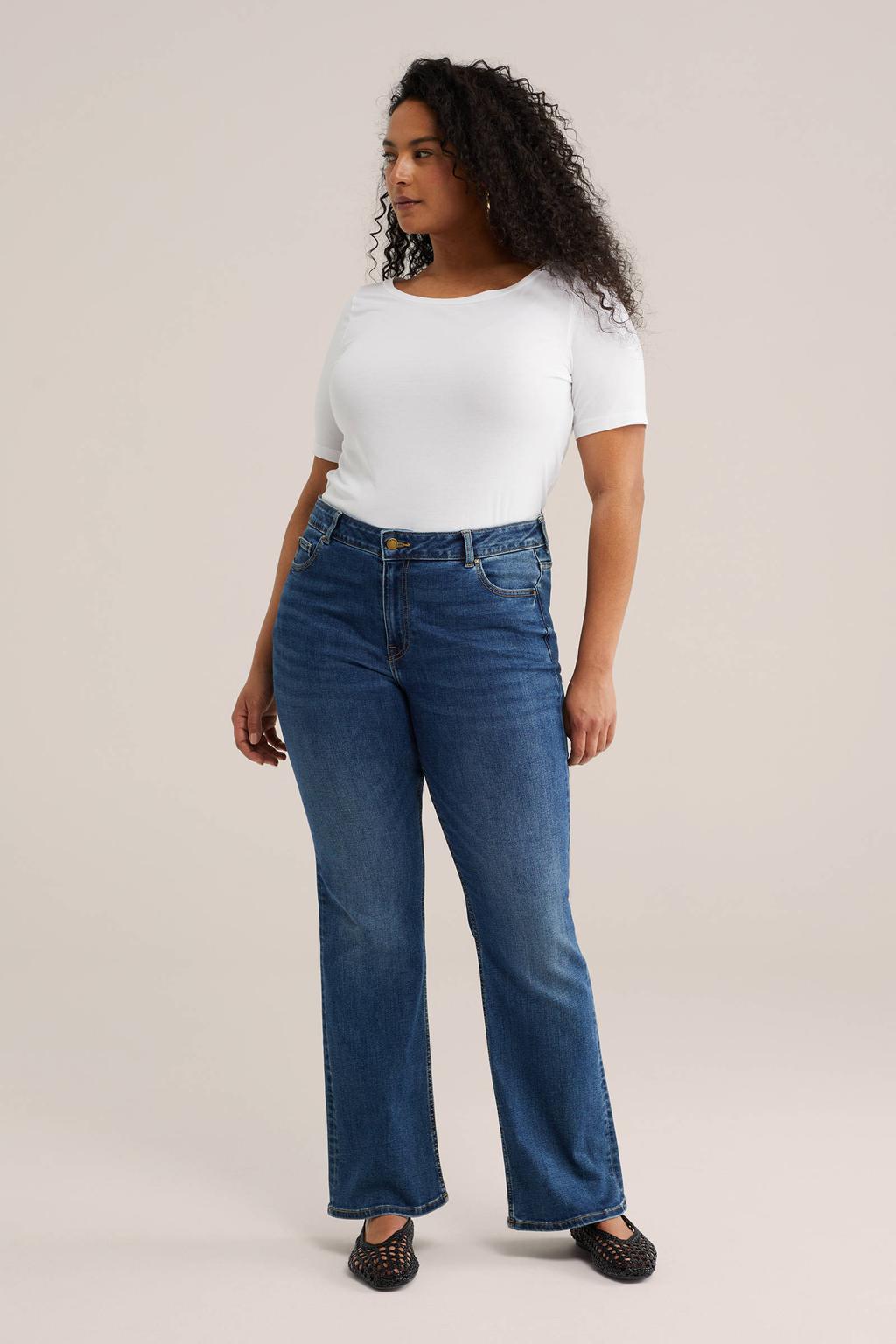 WE Fashion Curve T-shirt wit