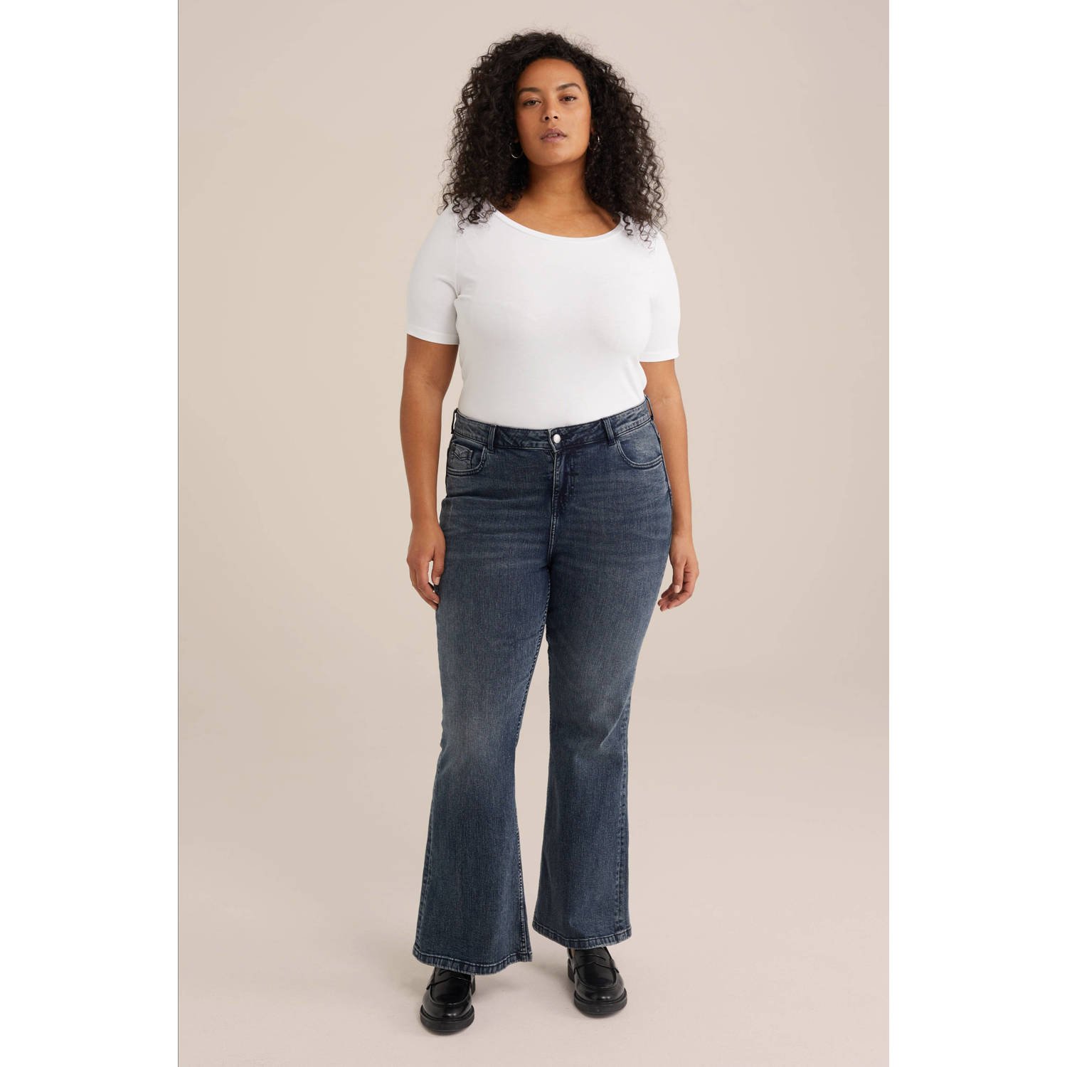 WE Fashion Curve T-shirt wit