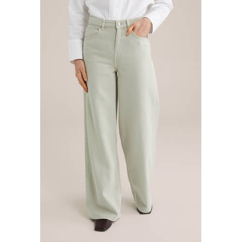 WE STUDIO high waist wide leg jeans lichtgrijs afbeelding