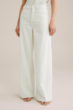 high waist wide leg jeans ecru