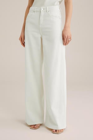 high waist wide leg jeans ecru