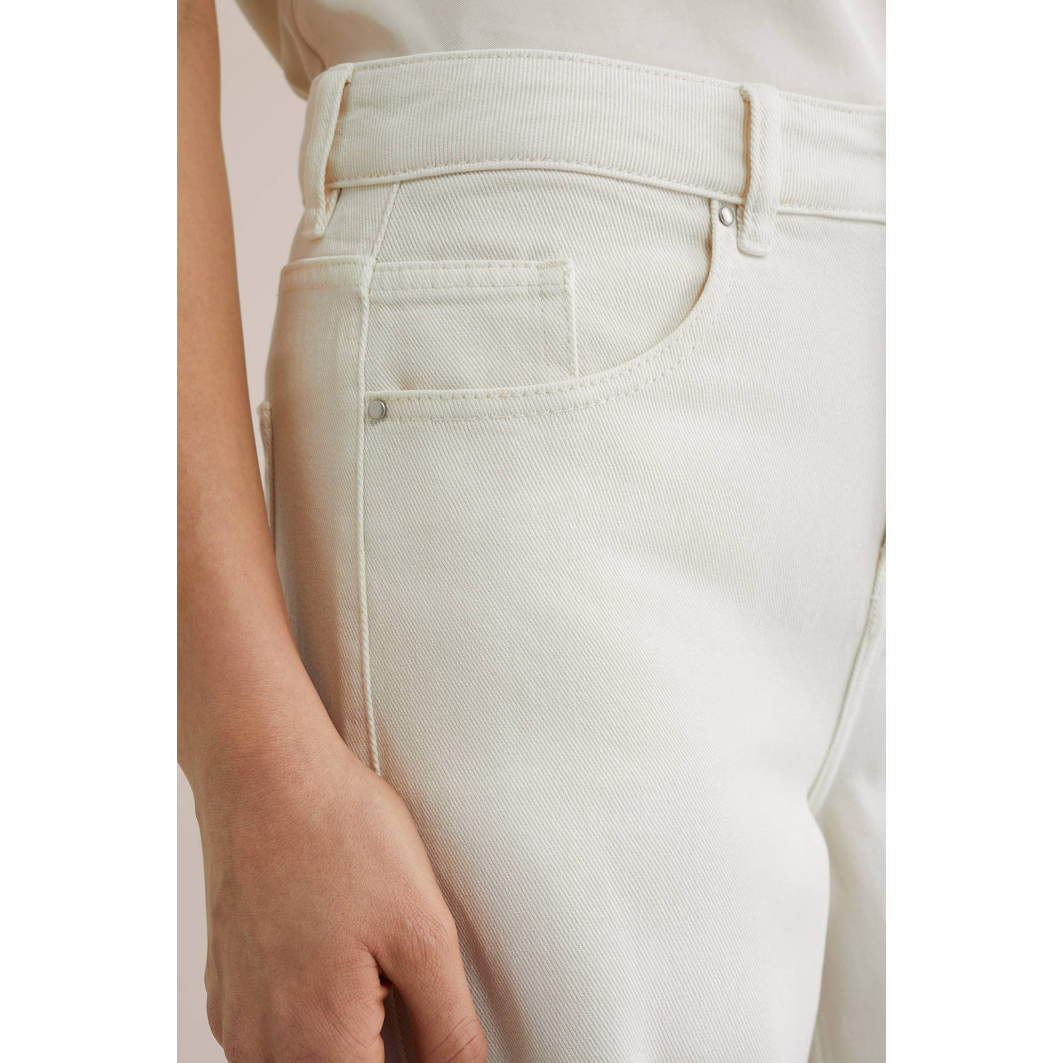 WE Fashion WE STUDIO high waist wide leg jeans ecru