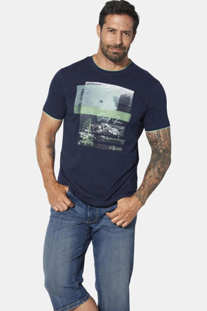 T-shirt HAKEJAN  Plus Size donkerblauw