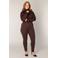 Base Level Curvy slim high waist broek donkerbruin