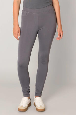 slim regular waist tregging grijs