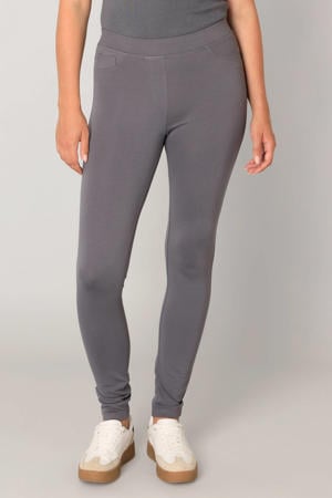 slim regular waist tregging grijs