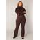Base Level Curvy flared regular waist flared broek donkerbruin