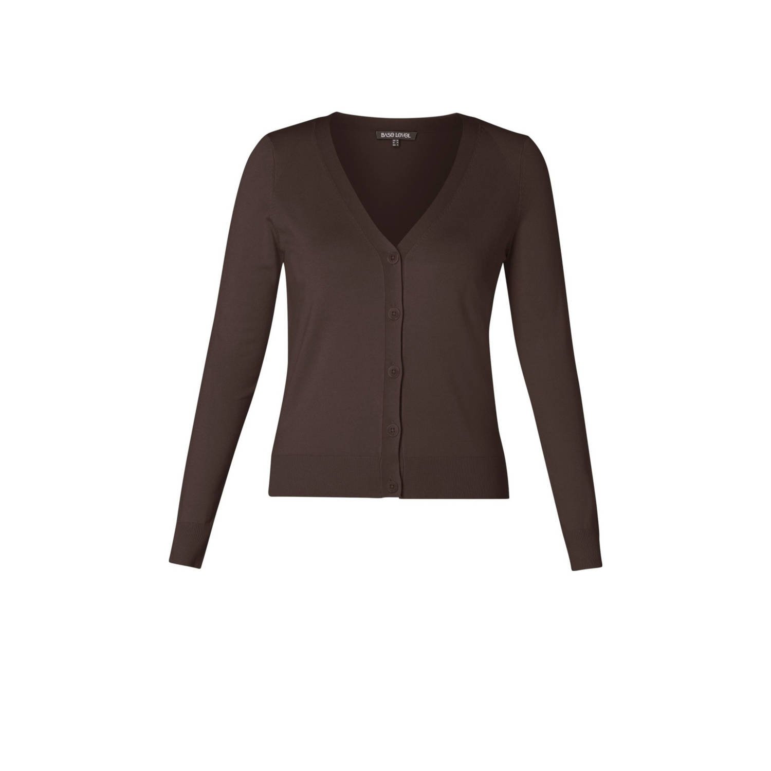 Base Level Curvy cardigan donkerbruin