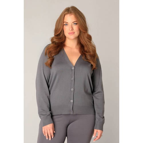 Base Level Curvy cardigan grijs afbeelding