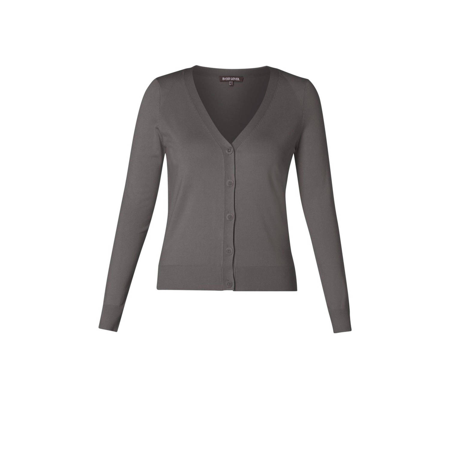 Base Level Curvy cardigan grijs