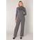 Base Level wide leg high waist broek grijs