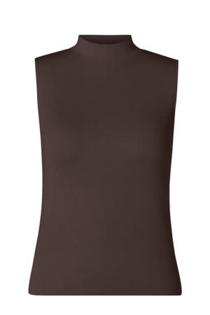 top rib gebreid donkerbruin