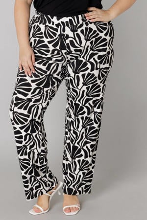 slim regular waist broek zwart