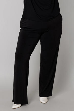 slim regular waist broek zwart