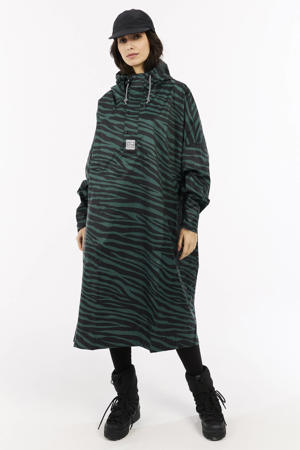 regenjas Laugh groen/zebraprint