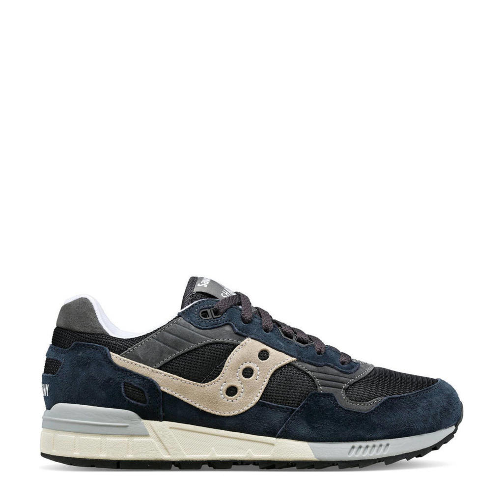 Donkerblauw en grijze heren Saucony Shadow 5000 sneakers van mesh-suède/voering: mesh/voetbed: eva met veters