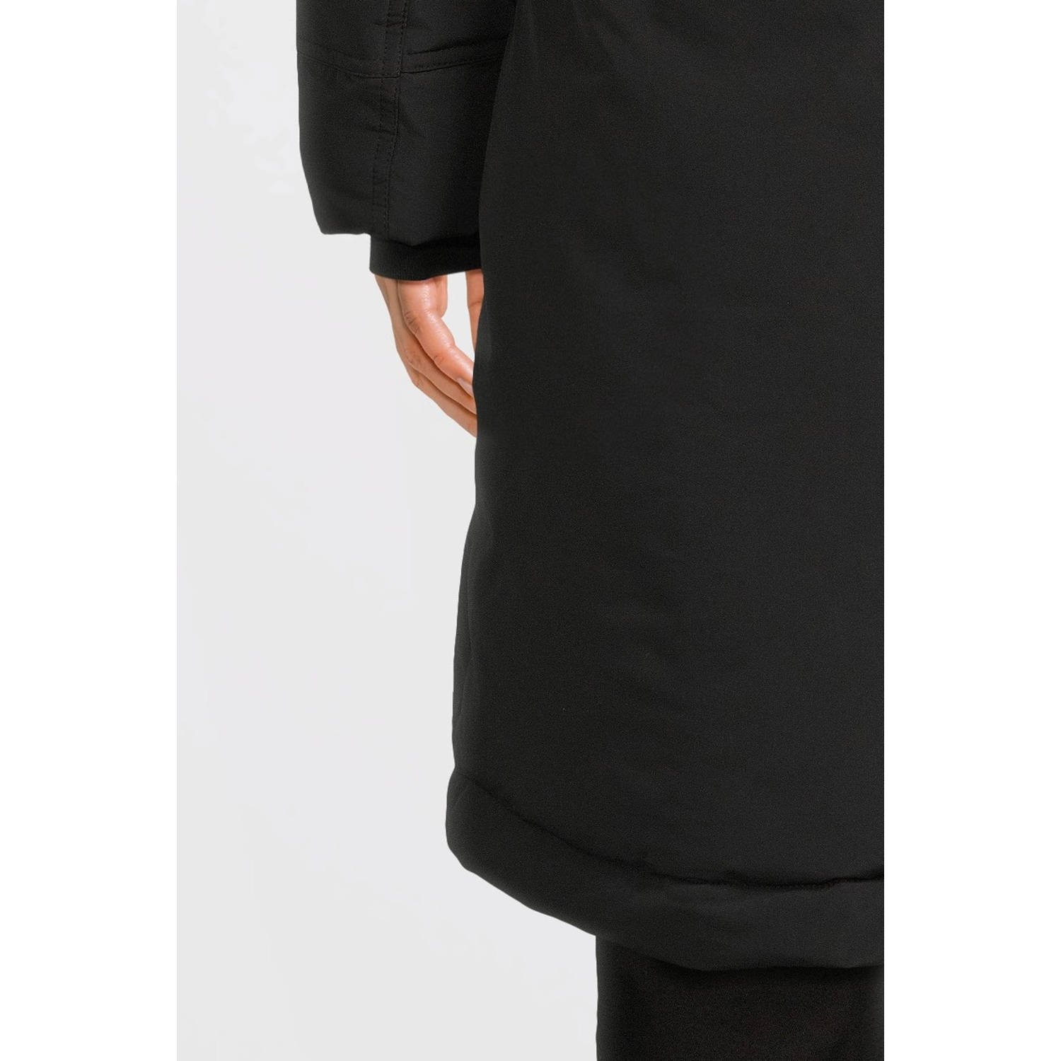 anytime lange parka zwart
