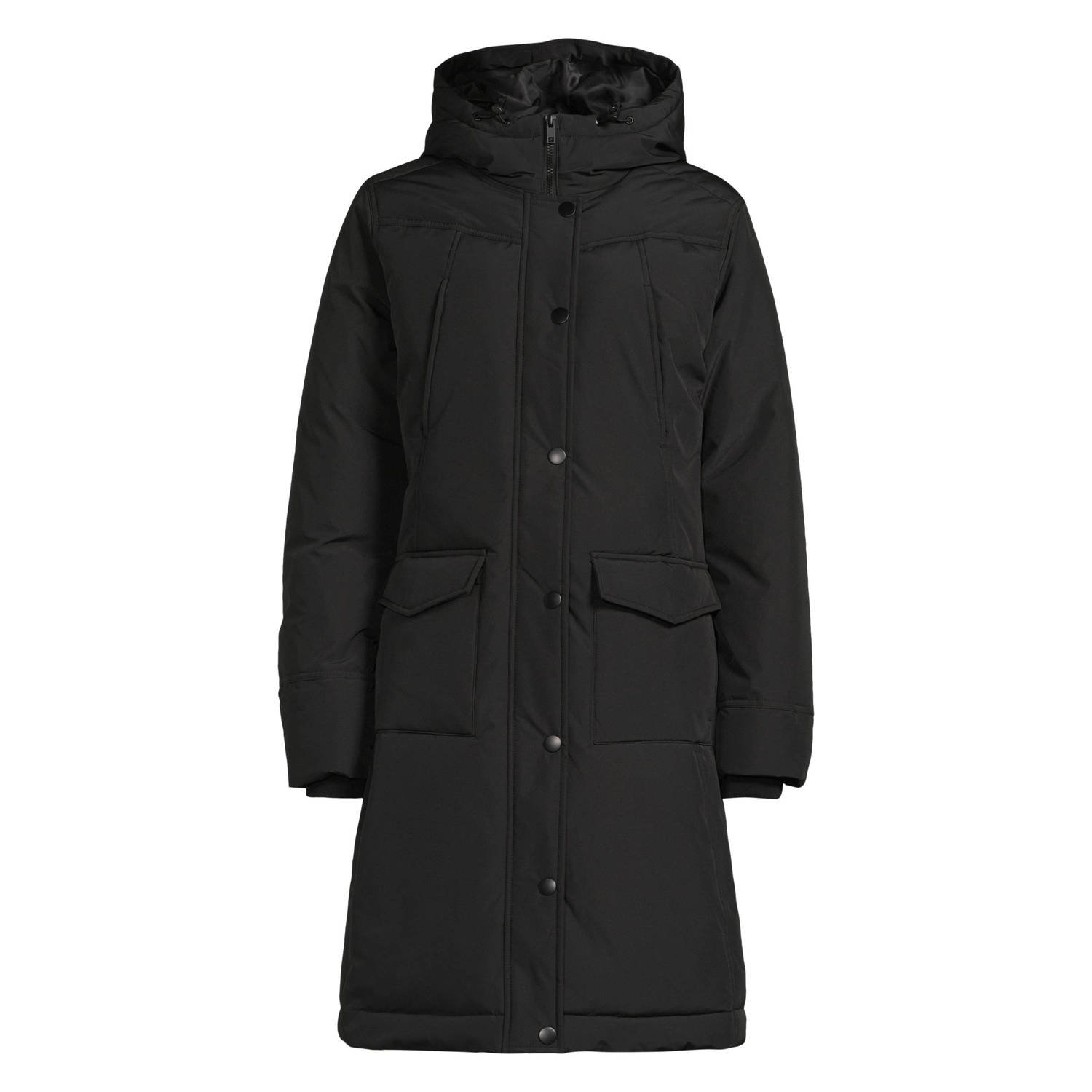 Anytime lange parka zwart