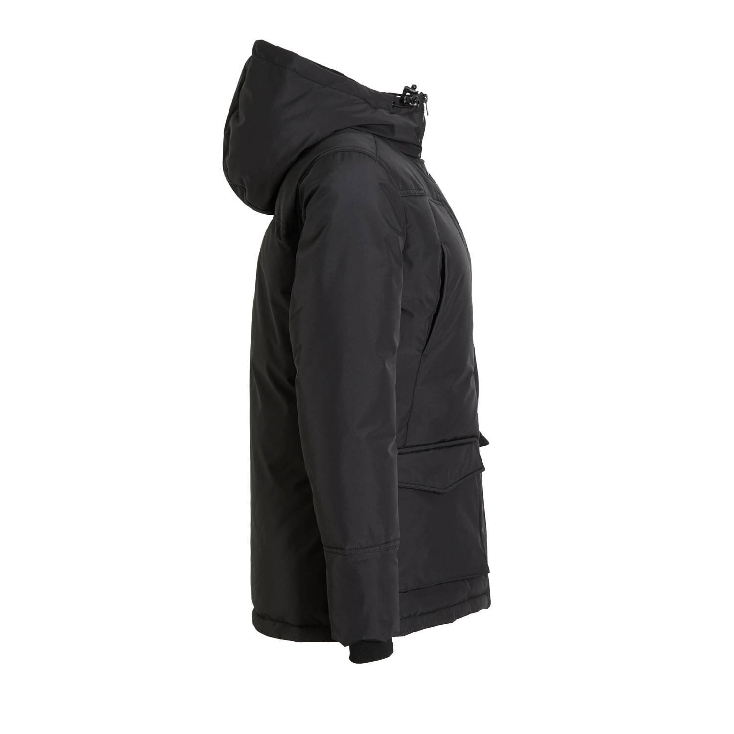 anytime midi parka zwart