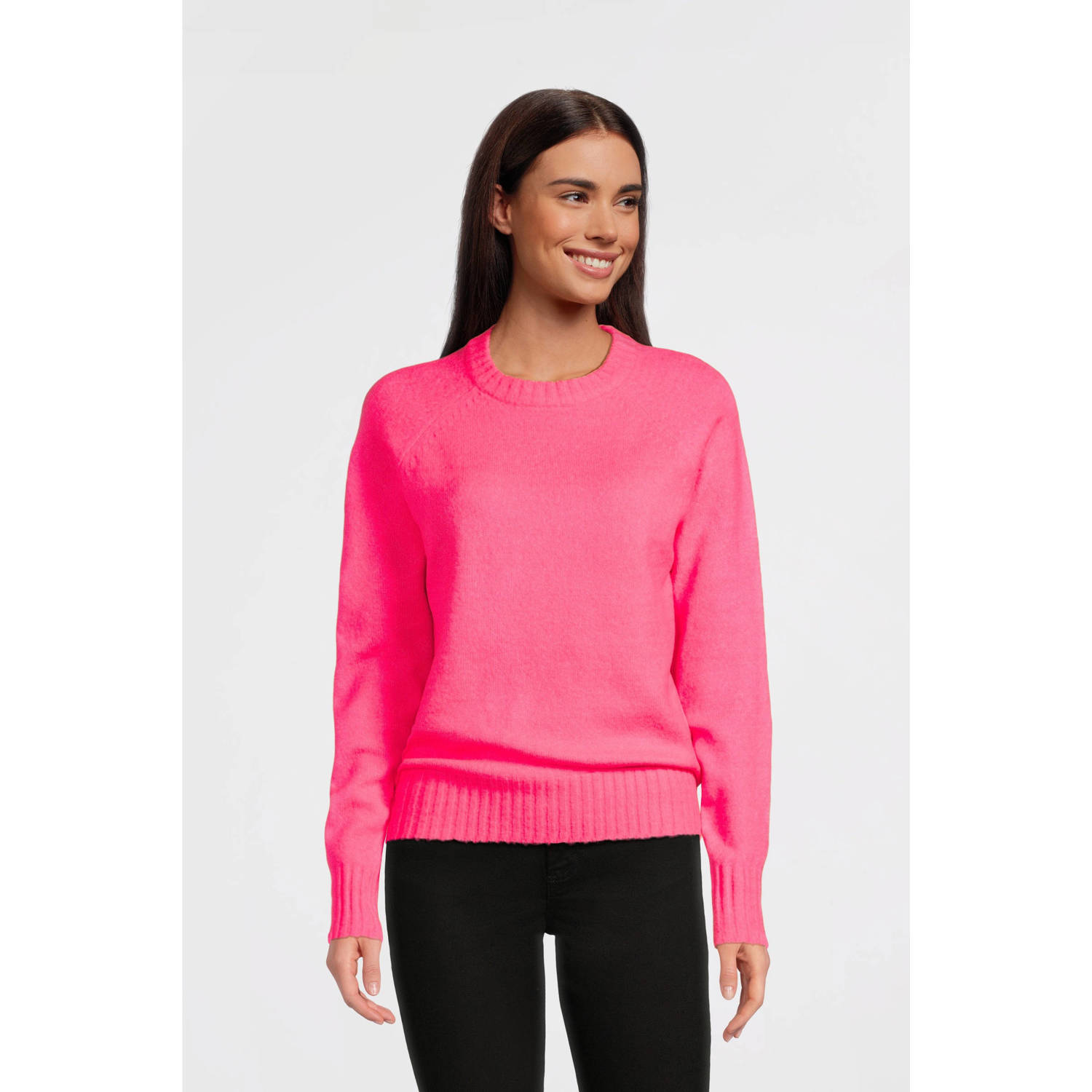 Anytime gebreide trui roze