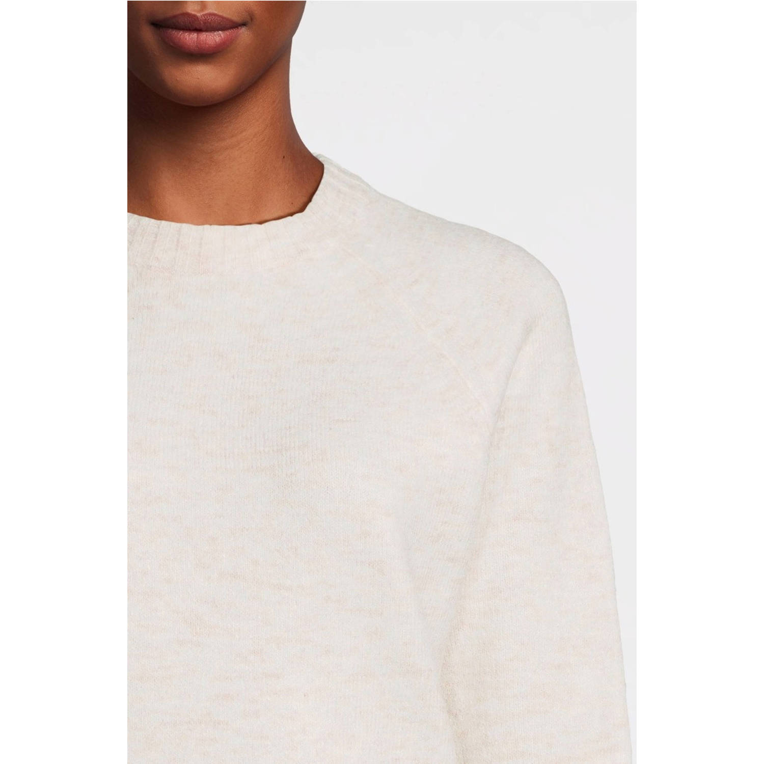 anytime gebreide trui beige melange