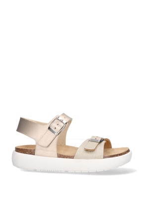 leren sandalen champagne