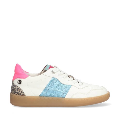 Vingino leren sneakers wit/blauw/roze afbeelding