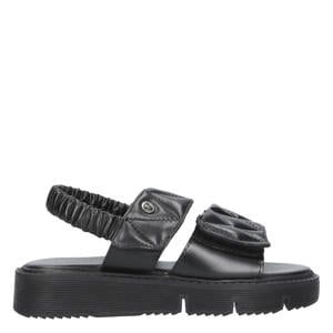chunky leren sandalen zwart